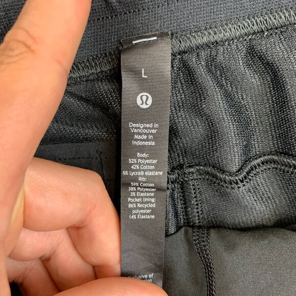 Lululemon Mens Sweatpants Large Black City Sweat Jogger Tapered Stretch M5AJTS - Picture 4 of 12